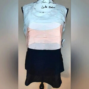 Style&Co Women's Layered Multi Colored Sleeveless Top Blouse Size Medium